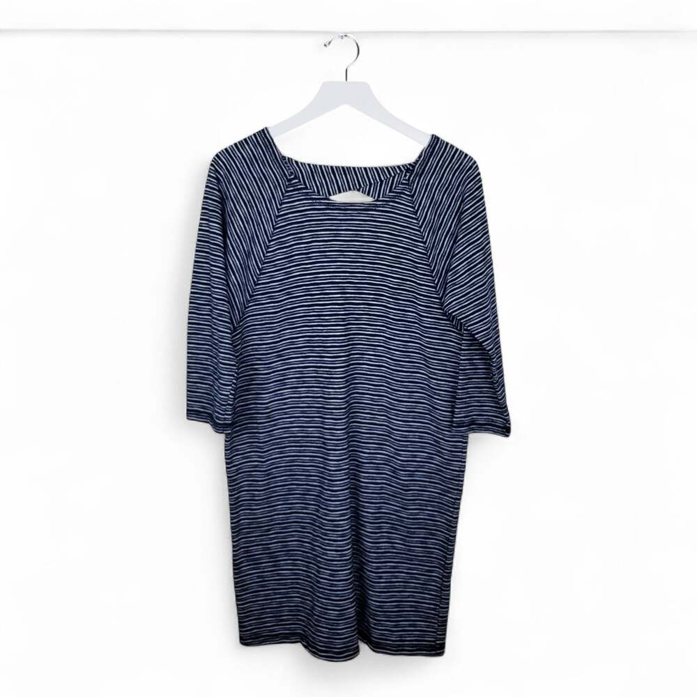 T by Talbots Striped Knit Dress Navy & White Sheath - Size Small